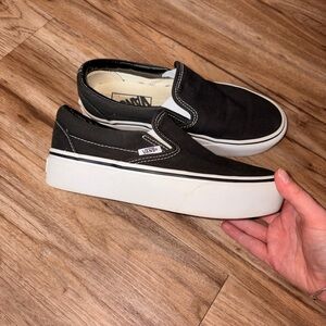 Vans Black and White Slip-On Shoes